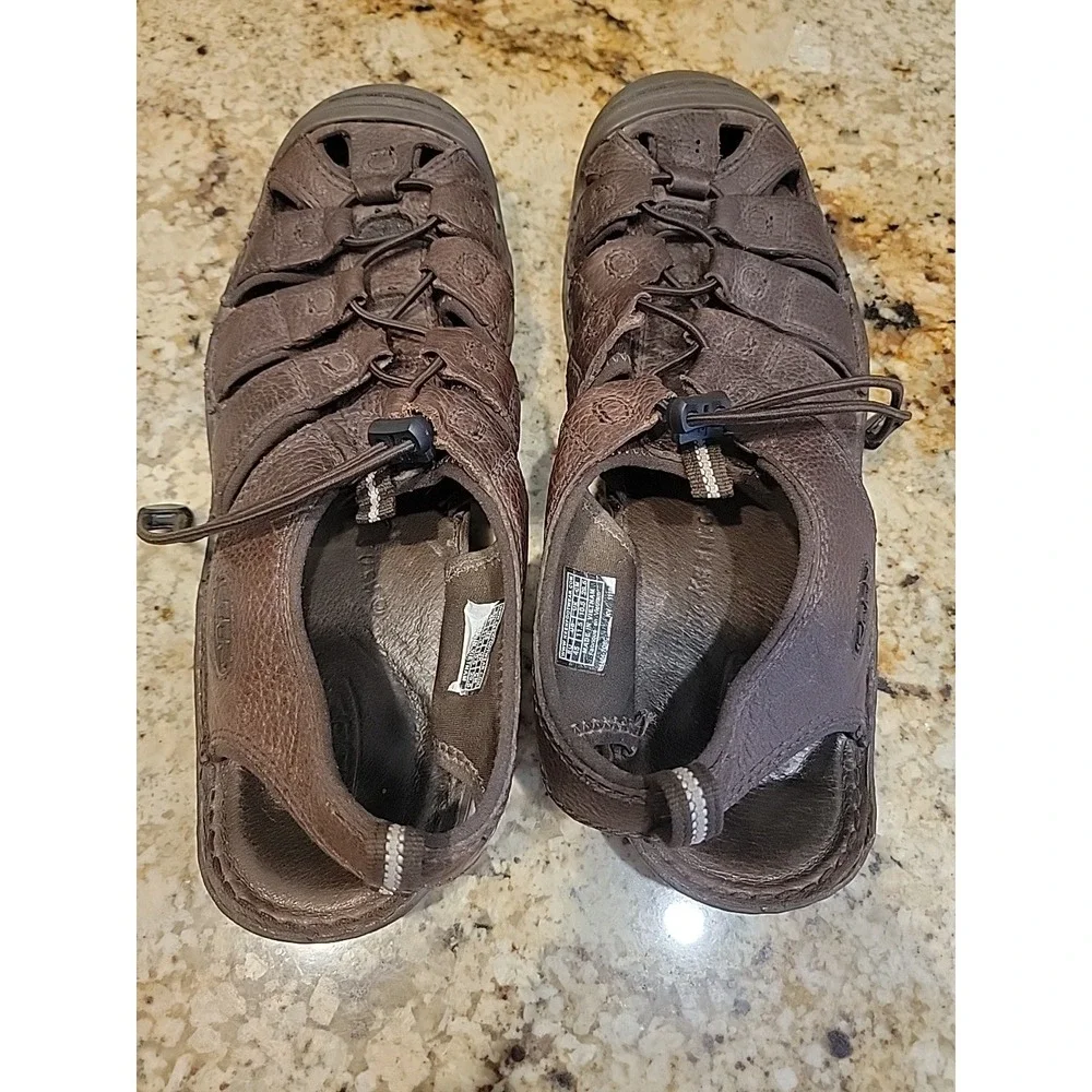 Keen Newport Leather Closed Toe Sandals Mens US 11.5 Dark Brown Hiking Fisherman